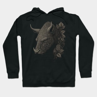 rhinoceros decorated with Javanese ornaments Hoodie